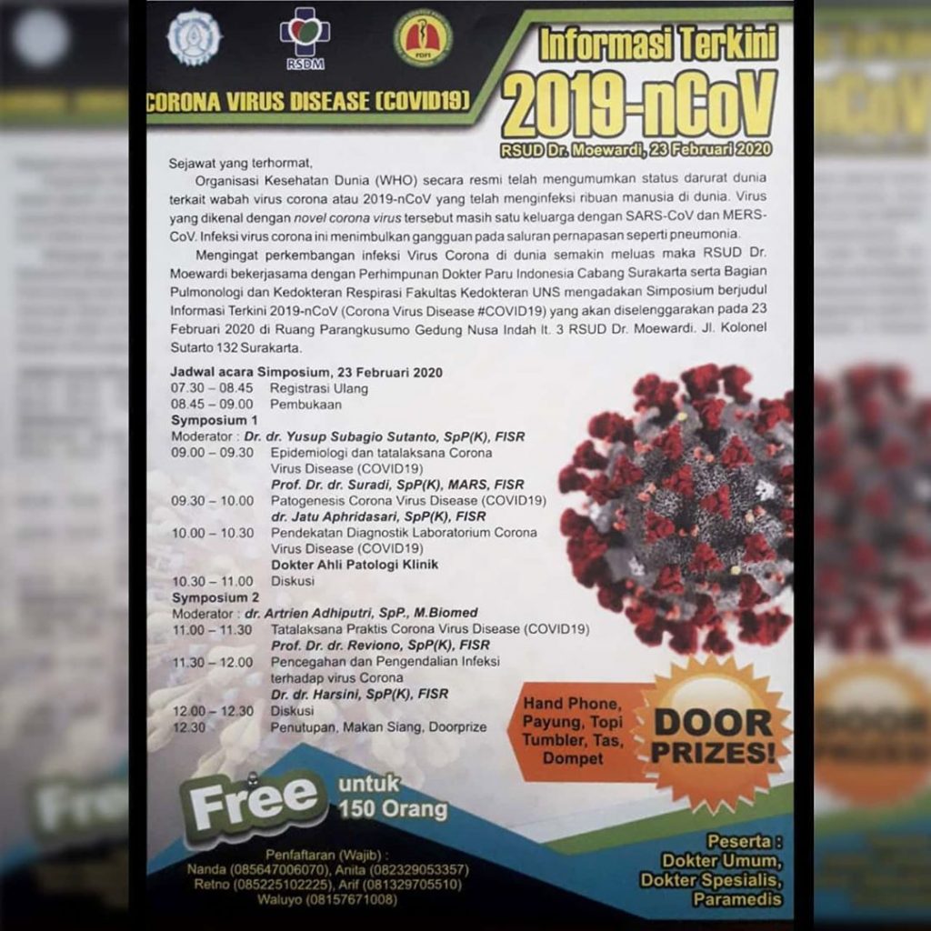 Seminar Informasi terkini 2019-nCoV untuk Tenaga Medis dan Paramedis