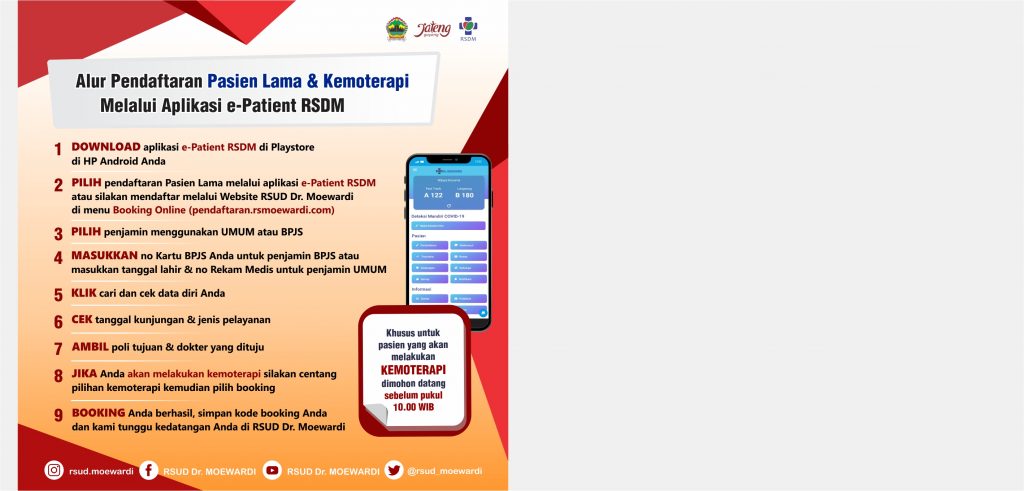 Alur Pendaftaran Pasien Lama & Kemoterapi Melalui Aplikasi e-Patient RSDM