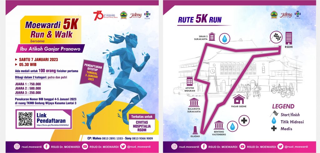 Moewardi 5K Run & Walk Bersama Ibu Atikoh Ganjar Pranowo