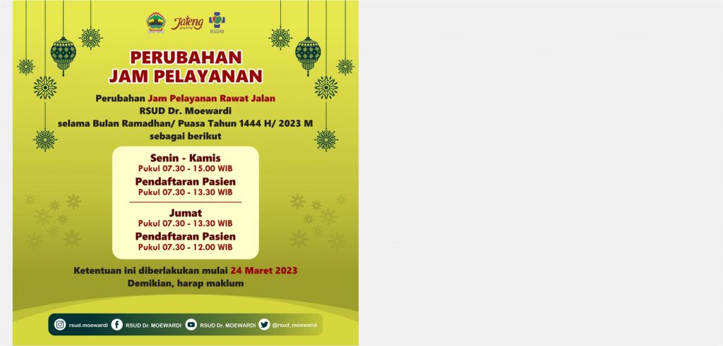 Perubahan Jam Pelayanan Selama Bulan Ramadhan/Puasa Tahun 1444 H