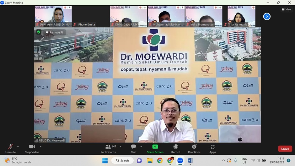 Pentingnya Pola Tidur Sehat dalam Simposium Online “World Sleep Day” Rabu, 29 Maret 2023