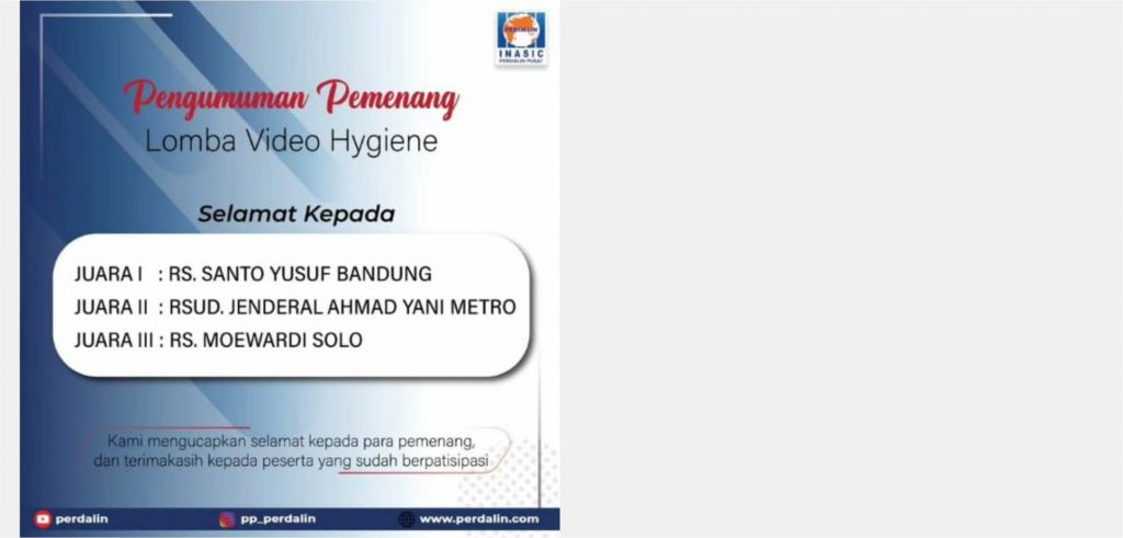 Pengumuman Pemenang Lomba Video Hygiene